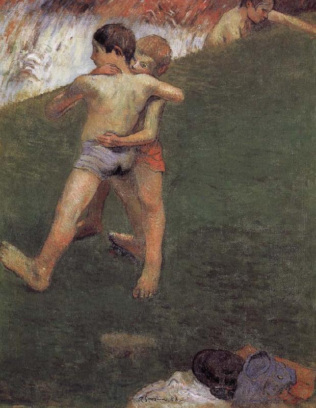 Paul Gauguin Wrestling kids